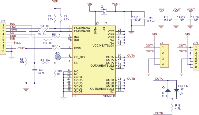 Driver VNH5019 para motores DC até 24V 30A - VNH2SP30 upgrade