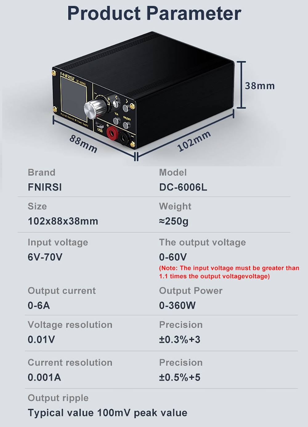 Product specifications