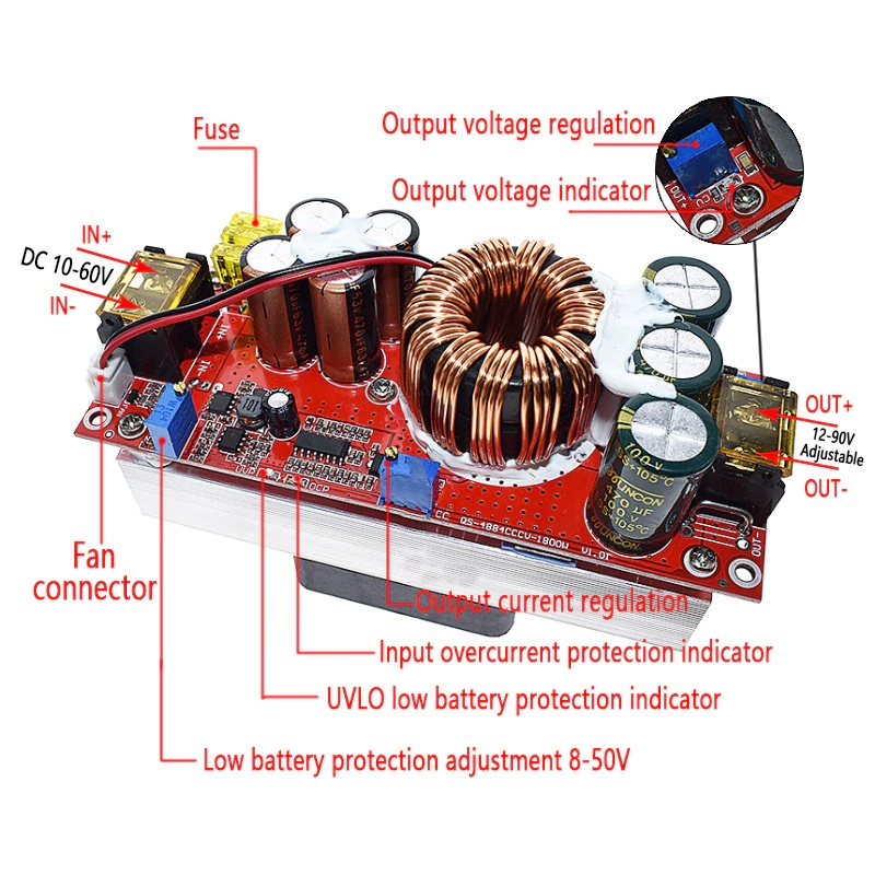 Step-Up DC-DC 12~97V 30A 1500W