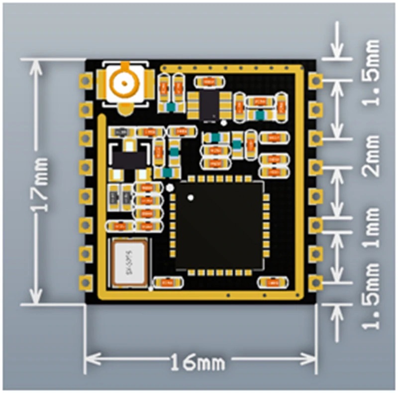 Dimensions - SX1278 module