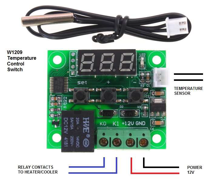50-110°C Digital thermostat Temperature Control Switch 12V sensor NEW 